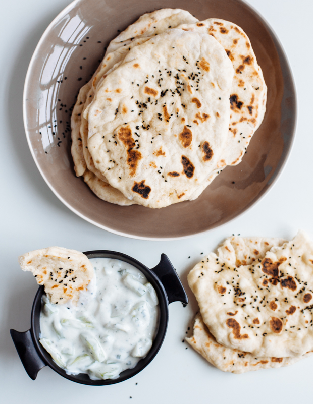 Naan bread & cucumber/ mint raita - the tasty other