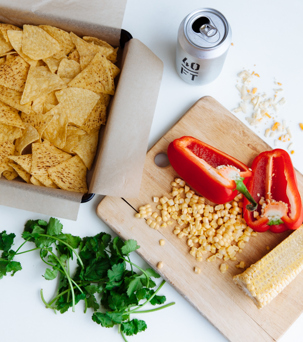 Beer & cheese baked nachos