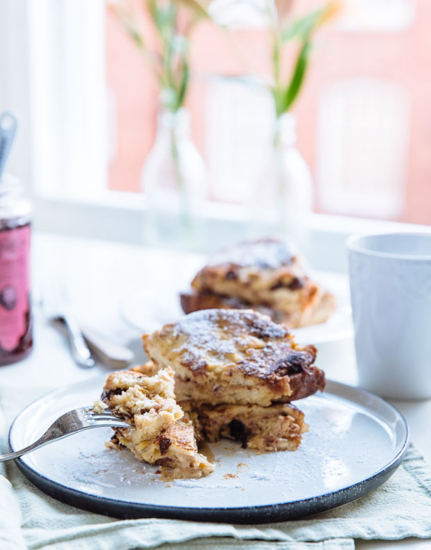 Peanut butter & raspberry jam panettone french toast-4