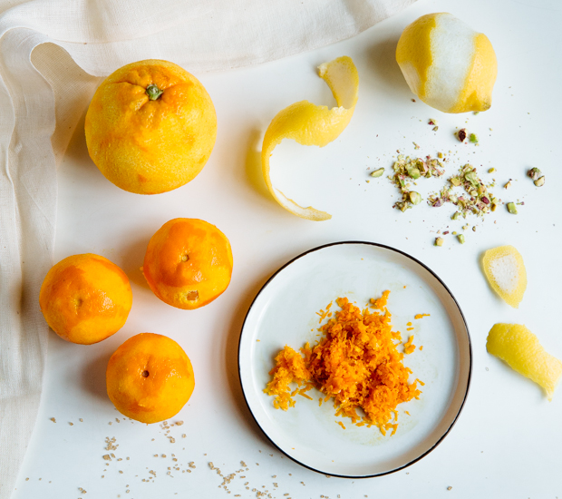Orange & tangerine Greek semolina cake with pistachios & honey