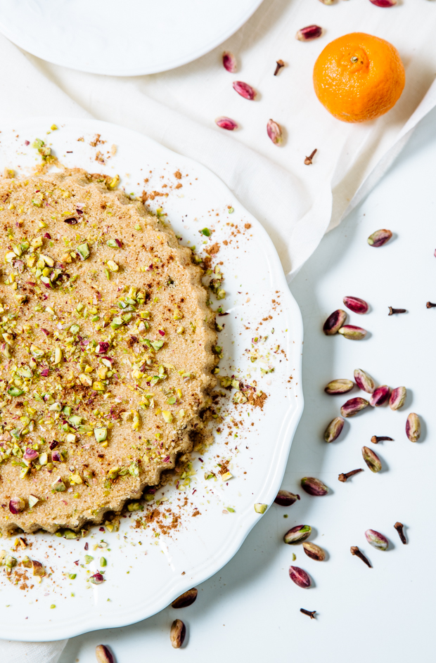 Orange & tangerine Greek semolina cake with pistachios & honey