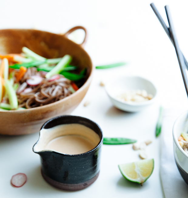 Creamy & spicy peanut butter noodle salad