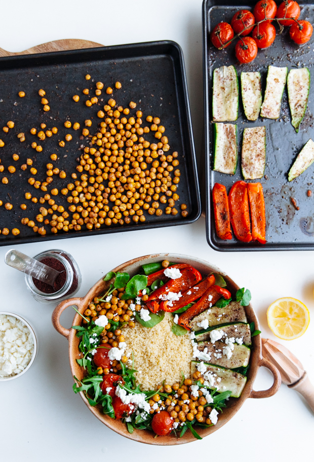 Vegetable couscous with crunchy sumac chickpeas