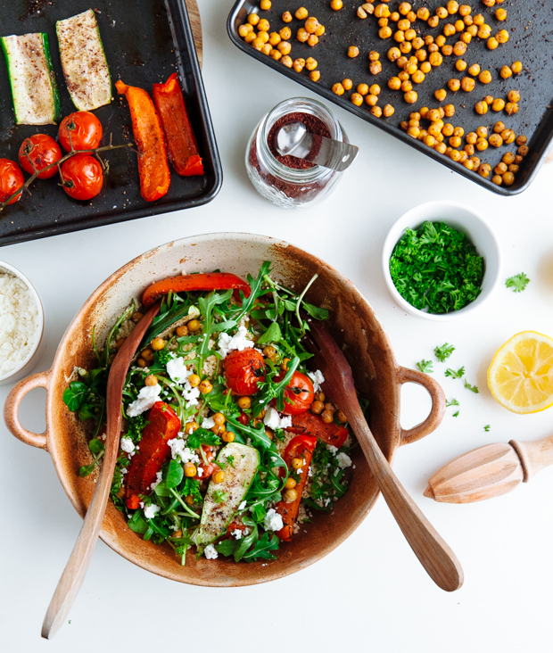 Vegetable couscous with crunchy sumac chickpeas