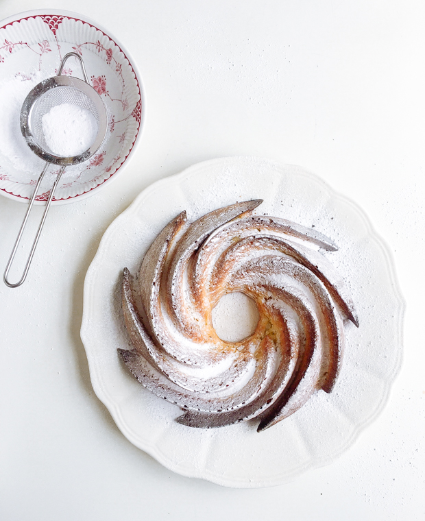 Mango & passion fruit vanilla bundt cake