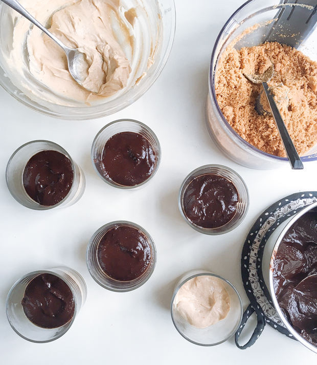 Peanut butter, cream cheese & chocolate parfaits