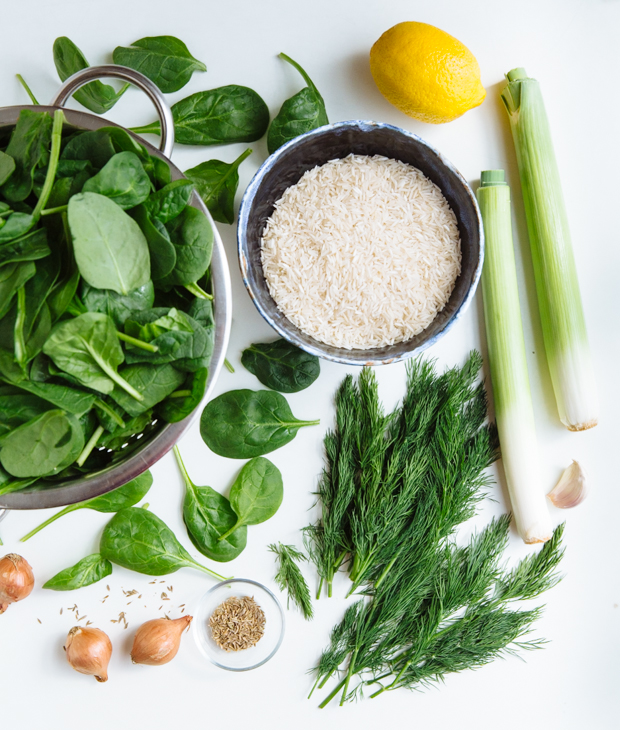 Spinach, dill & lemon basmati rice (spanakorizo)