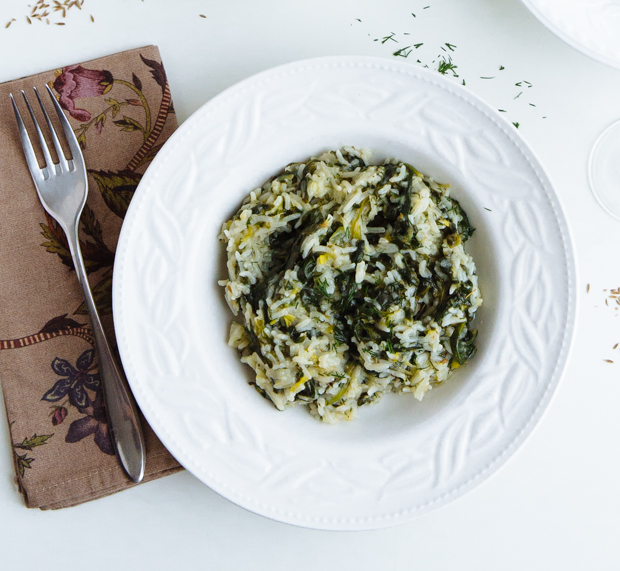 Spinach, dill & lemon basmati rice (spanakorizo)