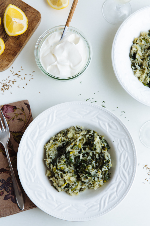 Spinach, dill & lemon basmati rice (spanakorizo) the tasty other