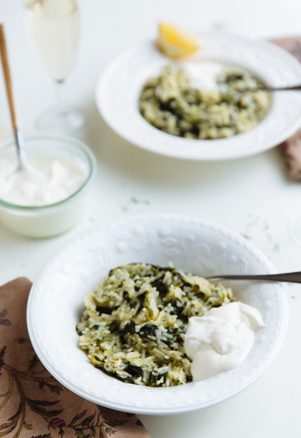 Spinach, dill & lemon basmati rice (spanakorizo)