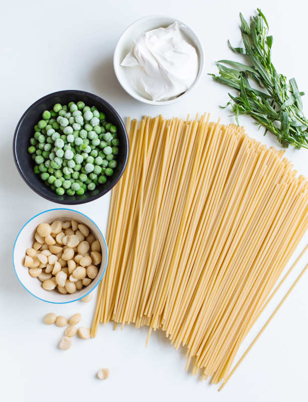 Mascarpone, pea & tarragon one-pot pasta