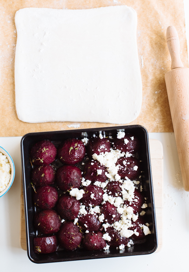 Beet, feta & thyme tart tatin