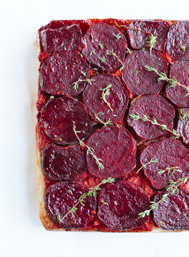 Beet, feta & thyme tart tatin