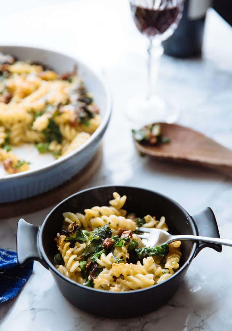Chorizo, kale & blue cheese pasta bake the tasty other