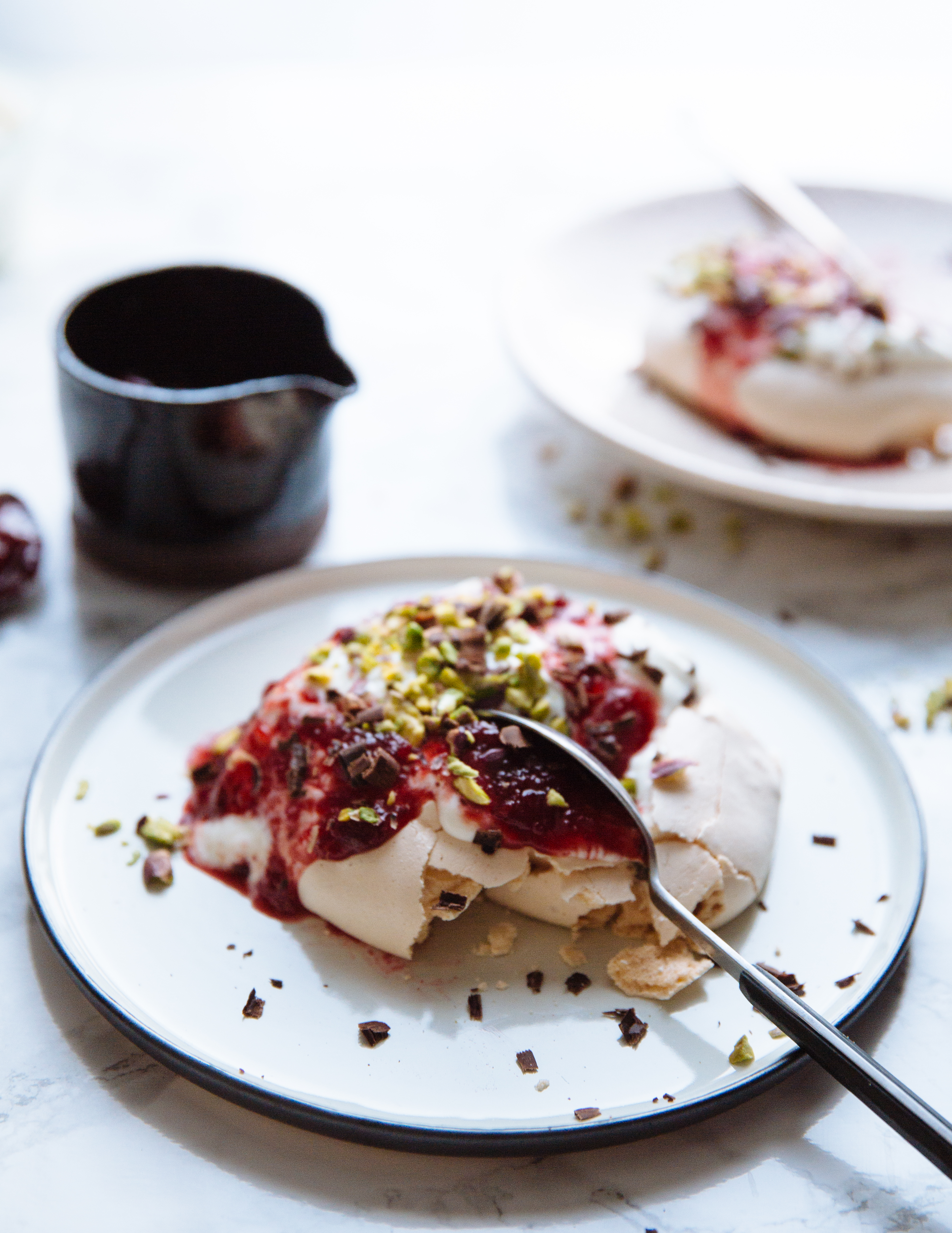 Cranberry- dark-chocolate-pistachio-pavlovas