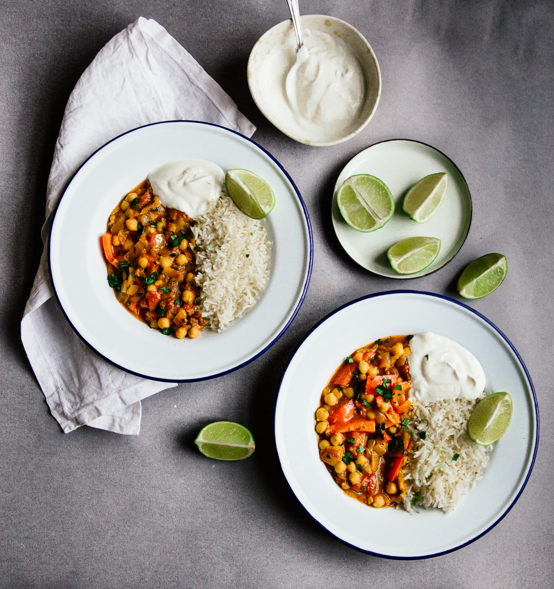Chickpea & red pepper coconut curry