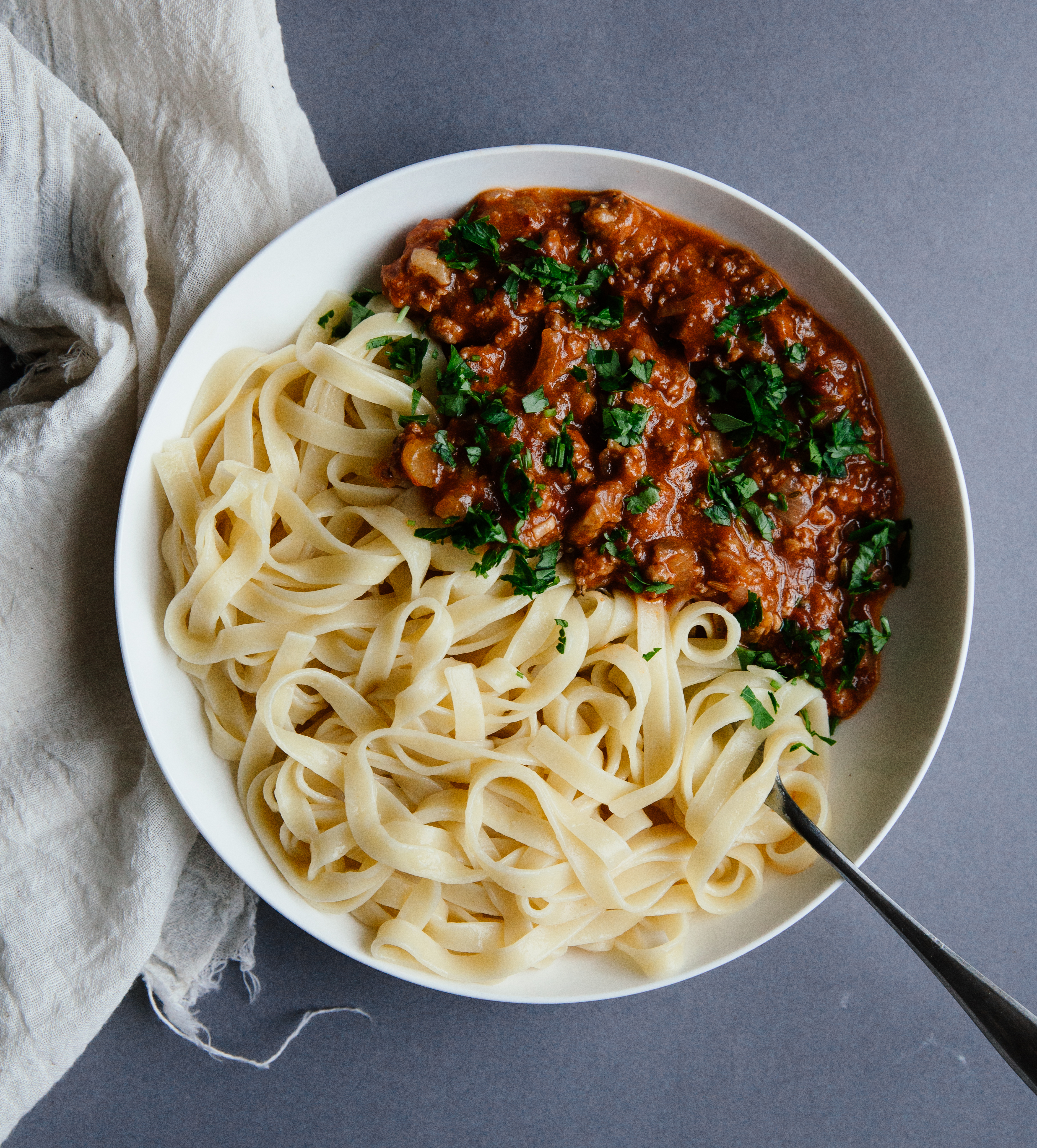 Sausage and porcini bolognese