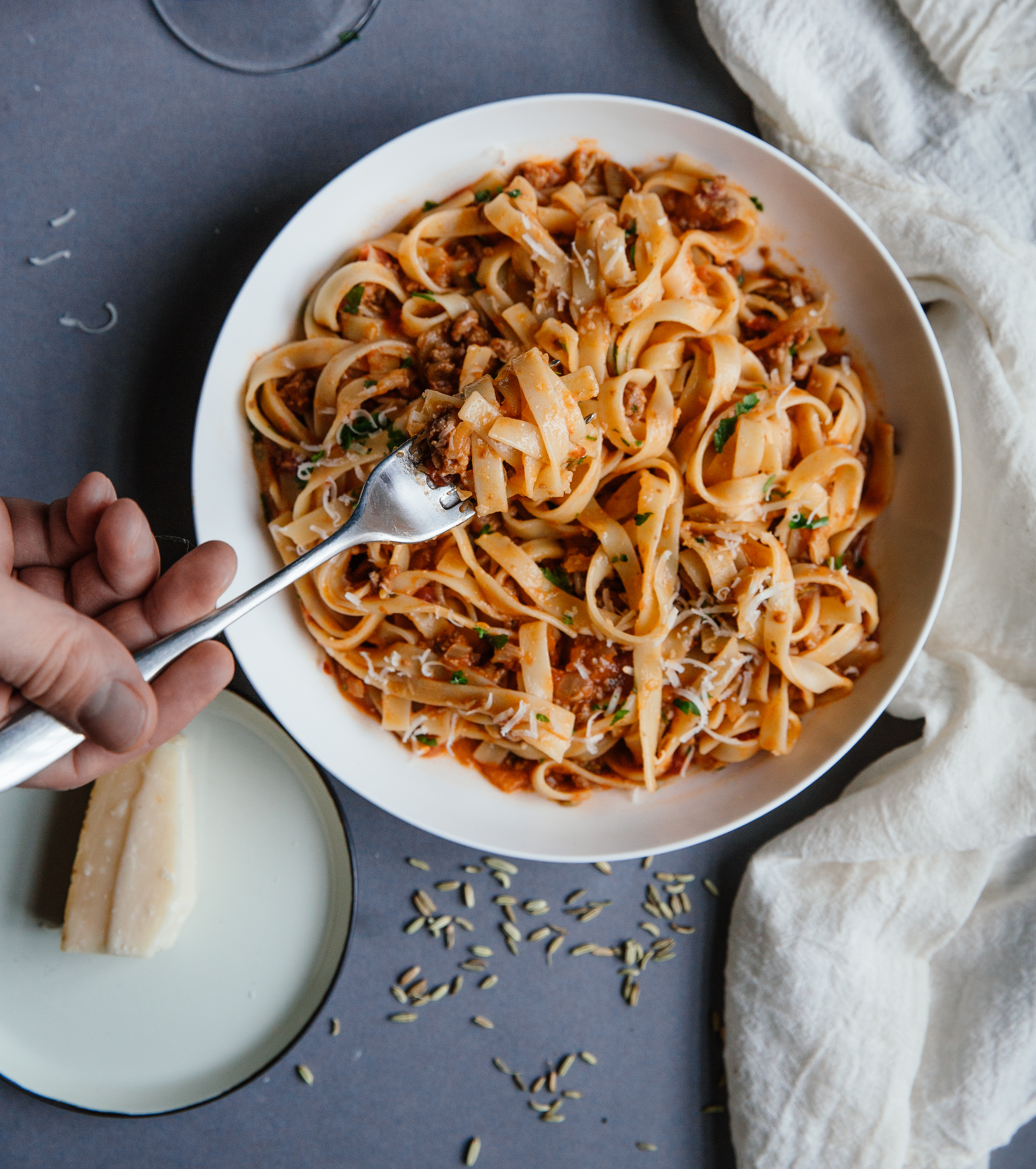 Sausage and porcini bolognese