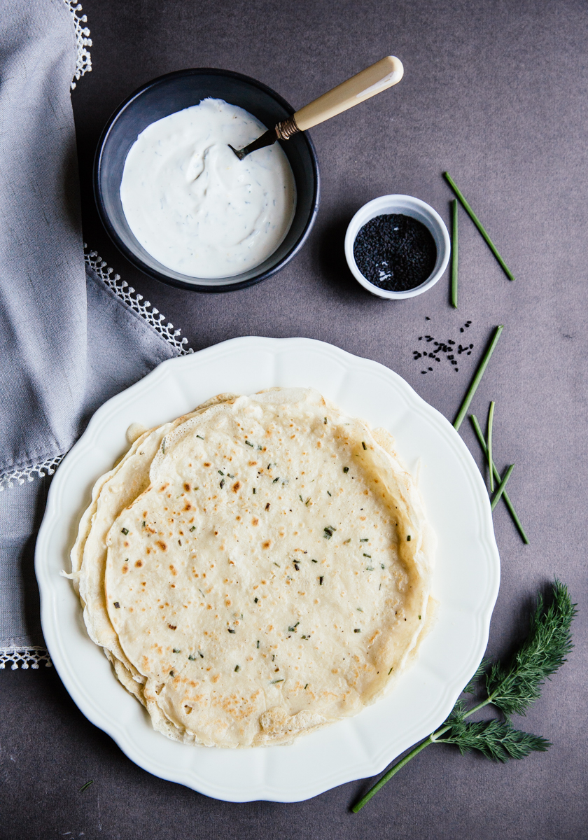 Salmon & cream cheese crêpes