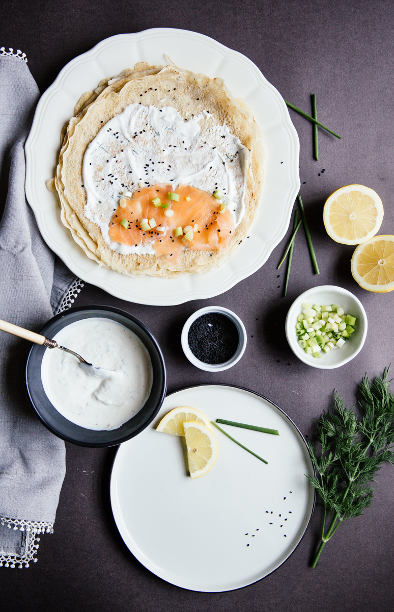 Salmon & cream cheese crêpes