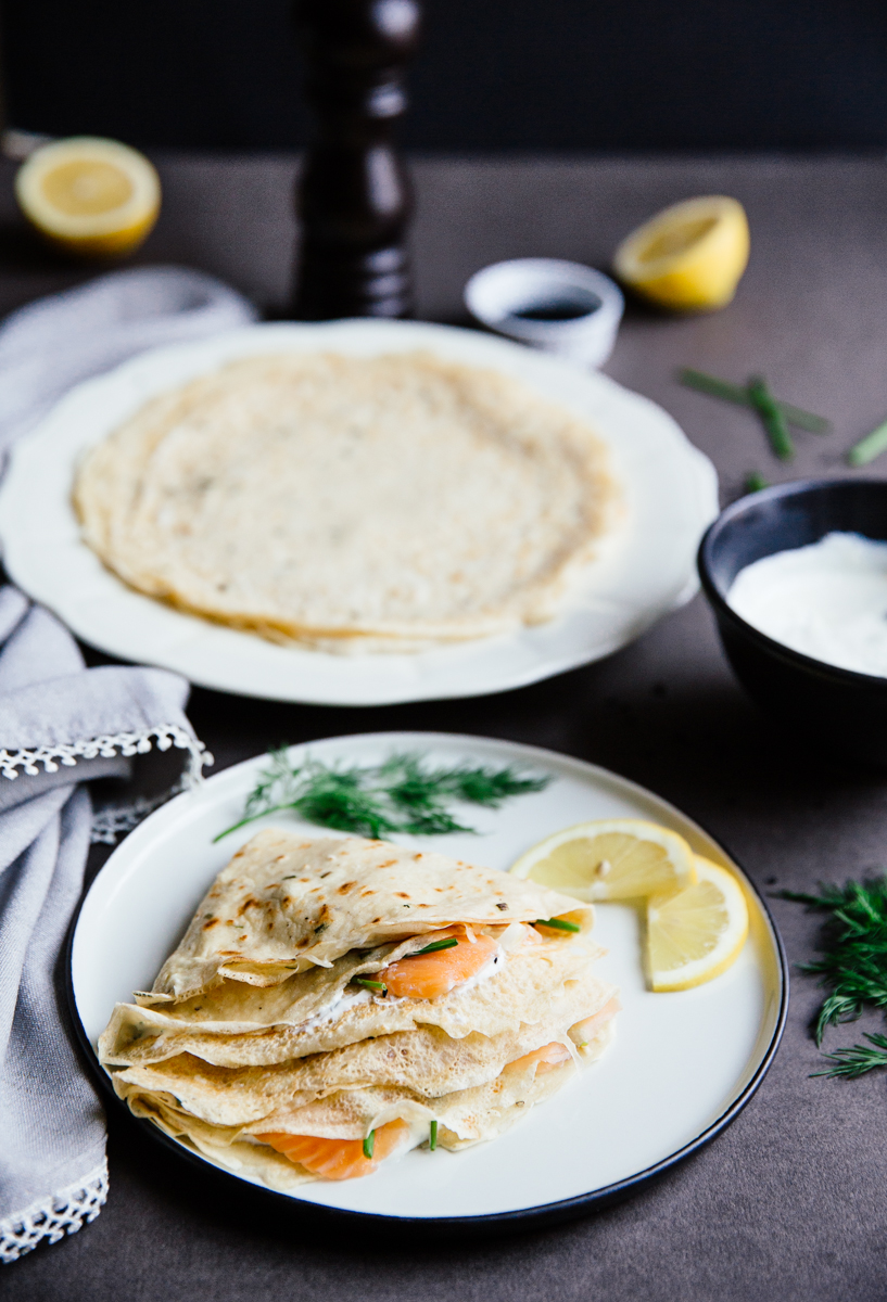 Salmon & cream cheese crêpes