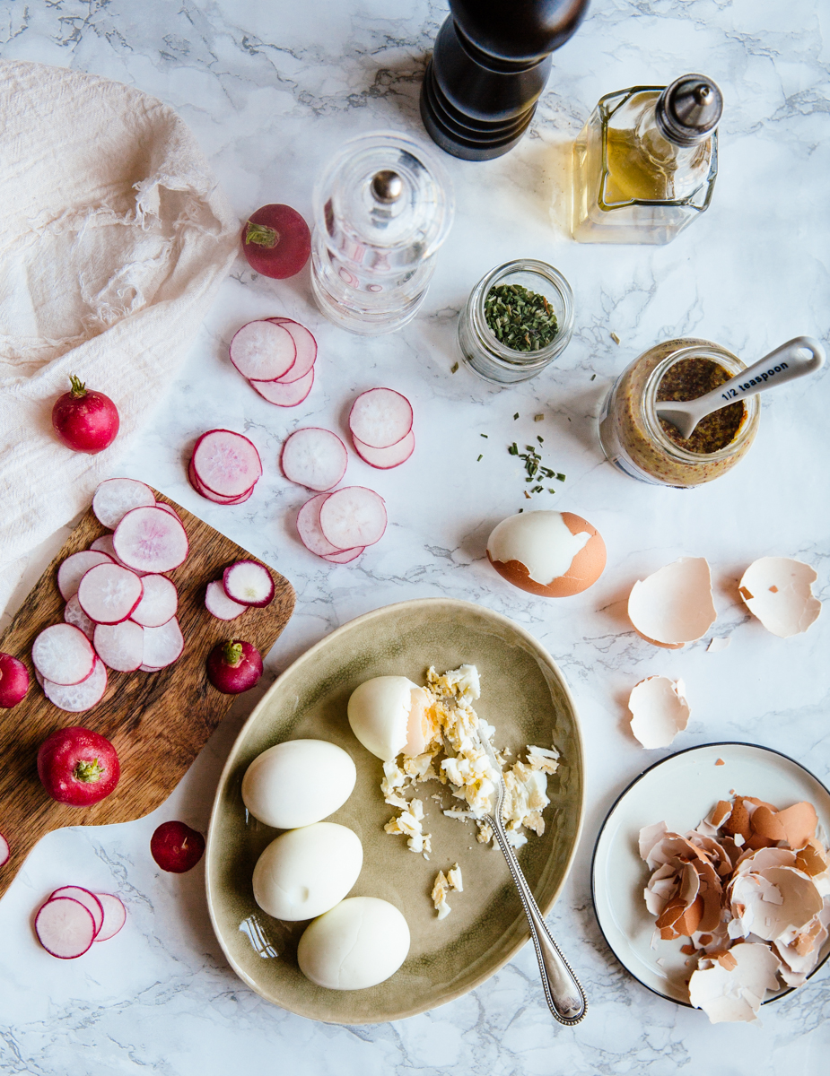 Egg, cress & radish sandwich