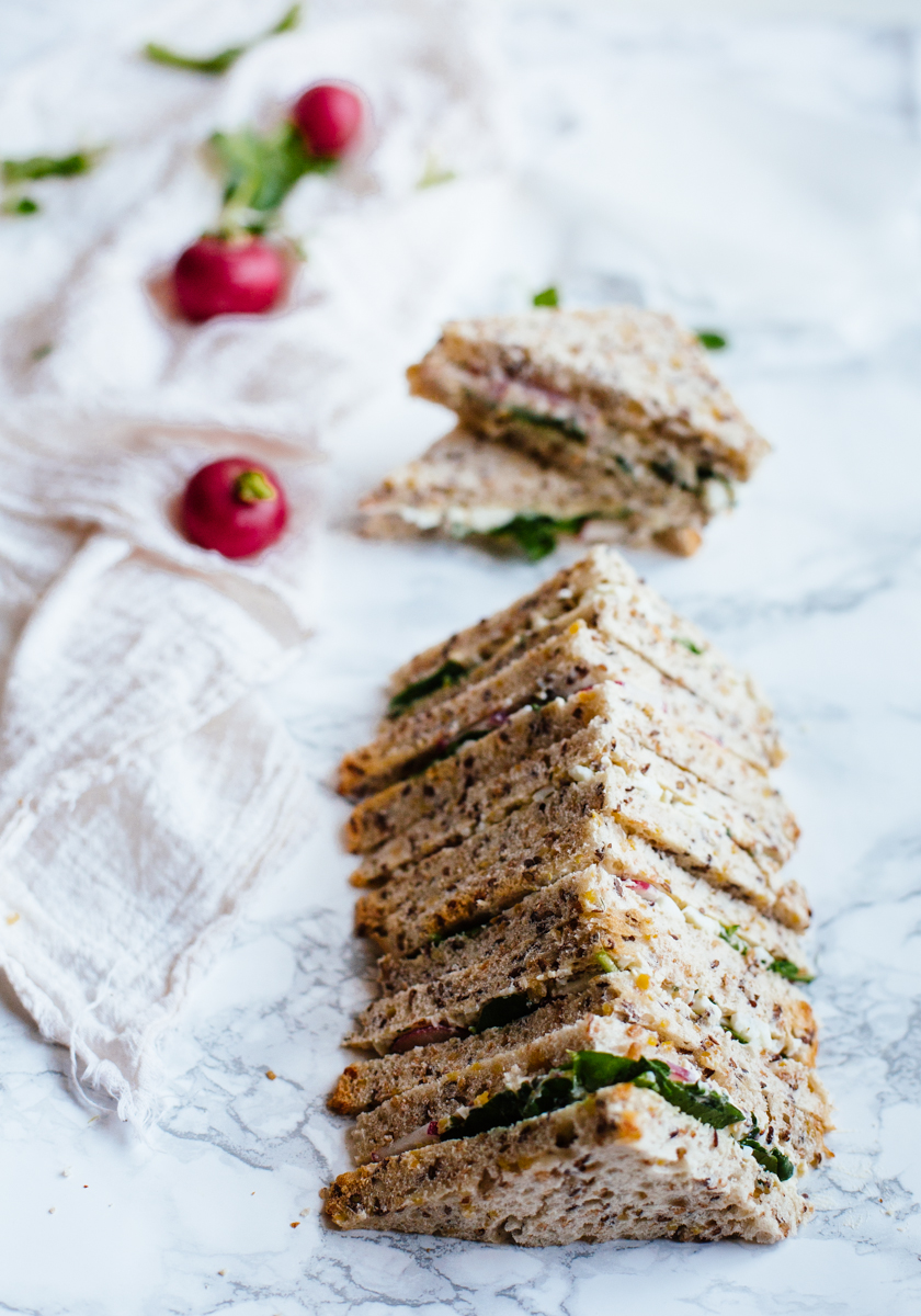 Egg, cress & radish sandwich