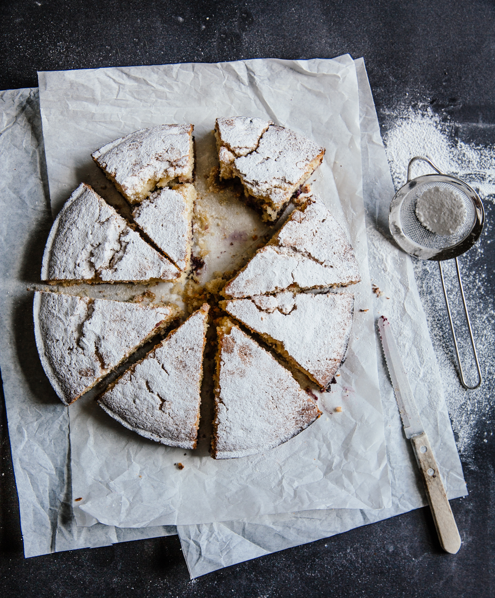 Blueberry, lemon & pine nut cake