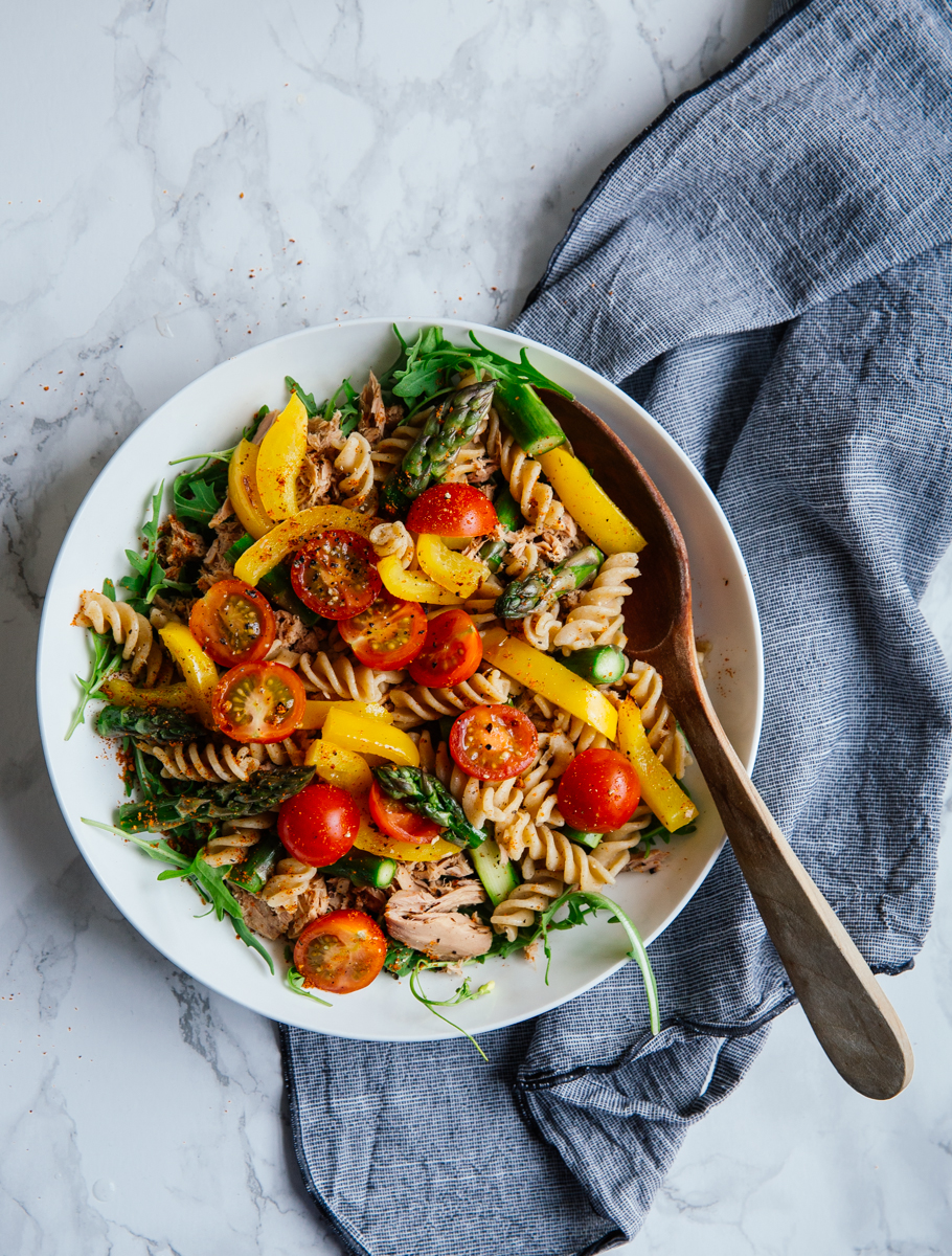 Asparagus & tuna pasta salad