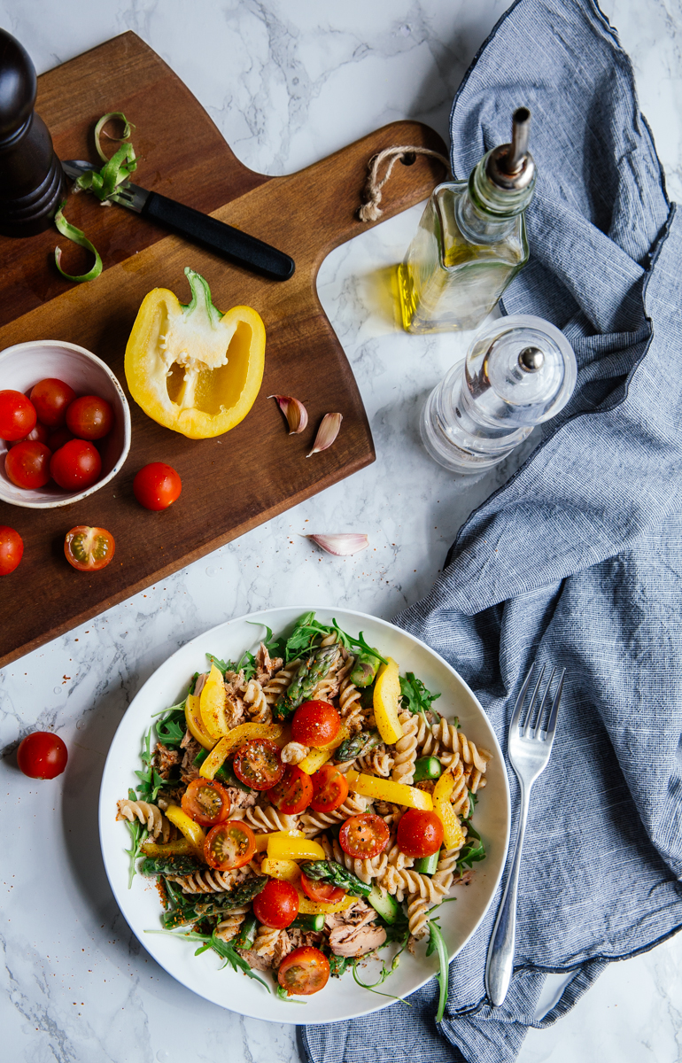 Asparagus & tuna pasta salad