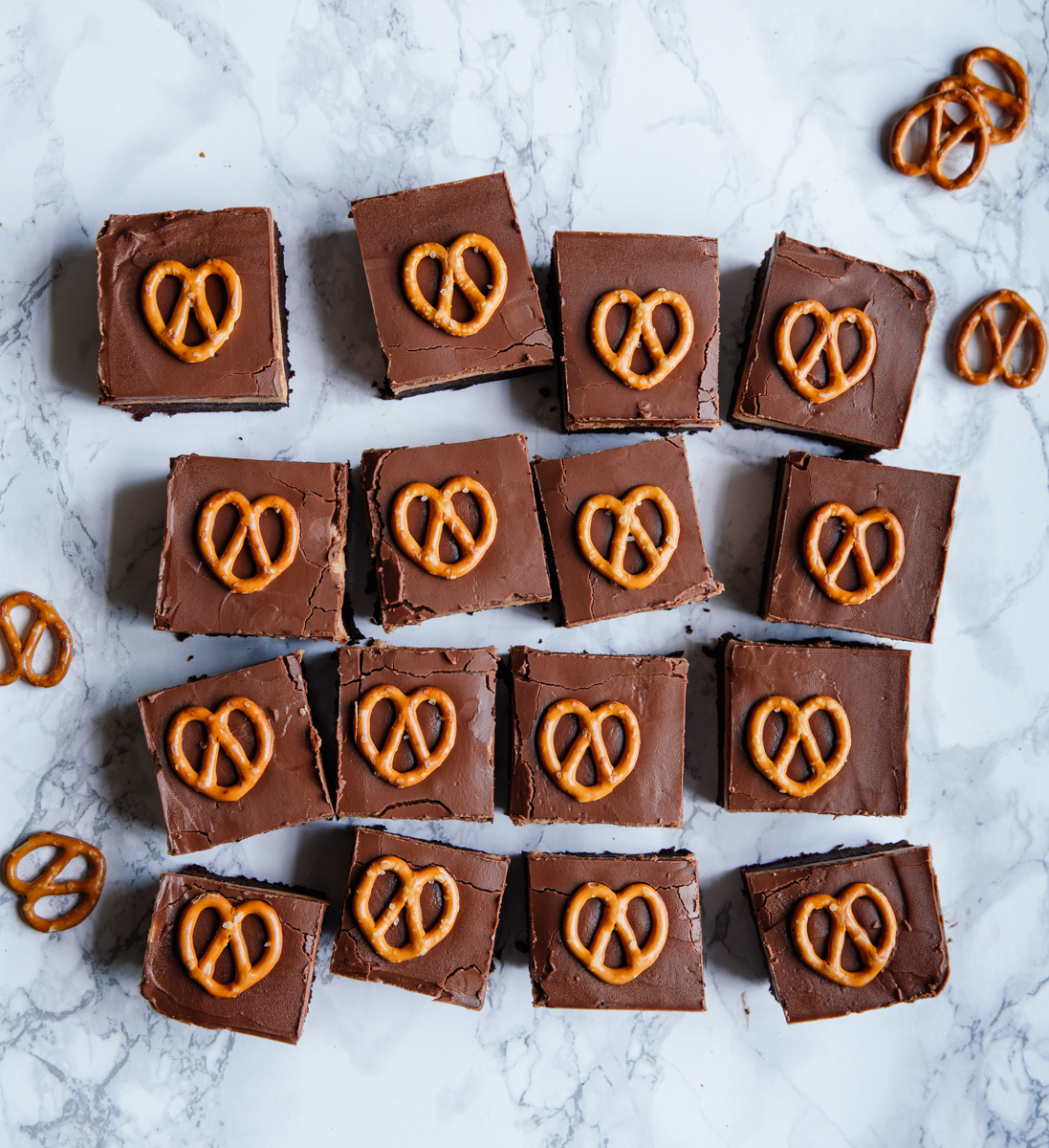 Peanut butter & pretzel brownies