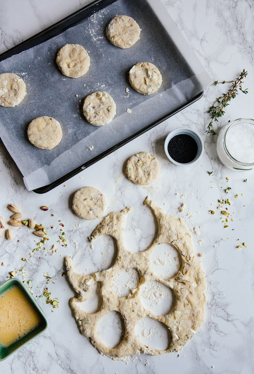 Feta, thyme & pistachio scones