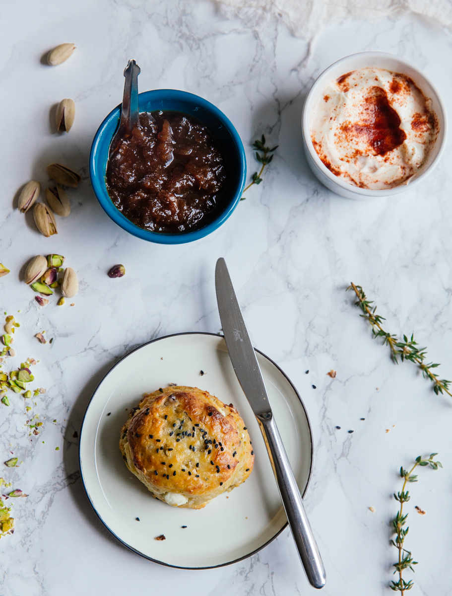 Feta, thyme & pistachio scones