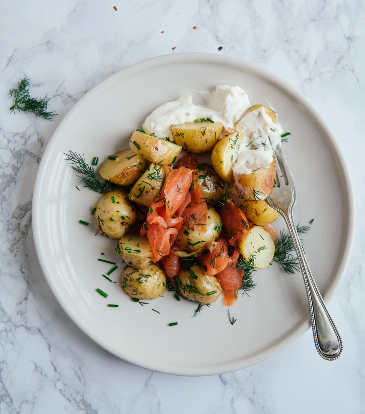 smoked trout and potato hash