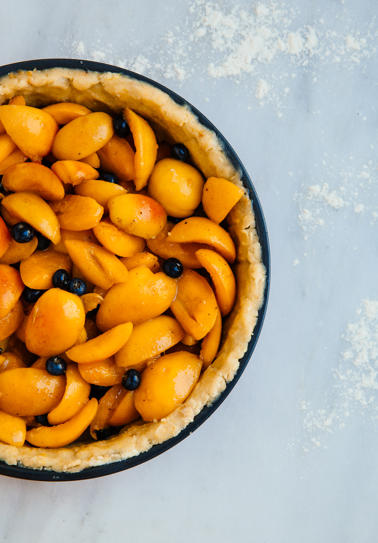 Apricot & blueberry pie