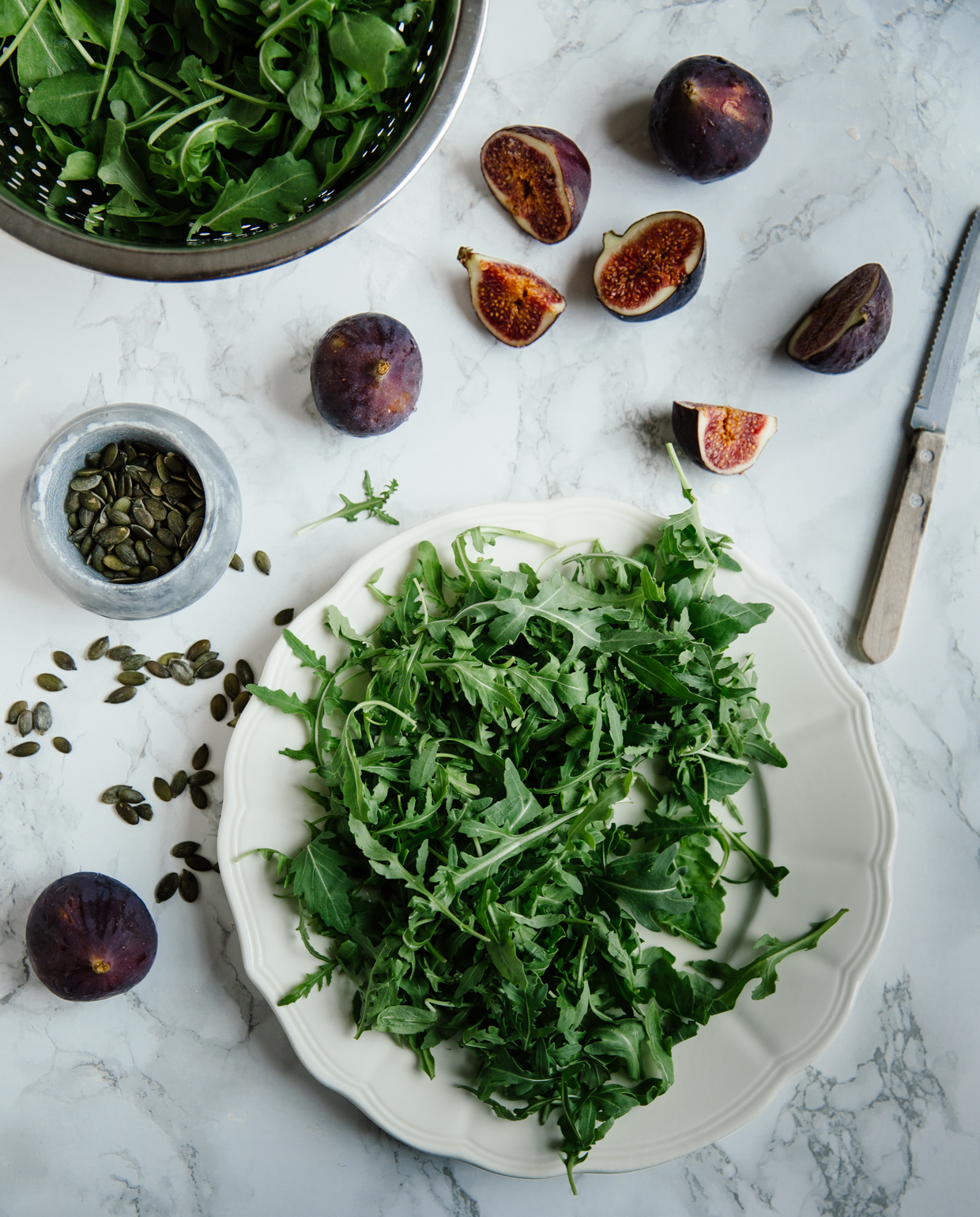 Fig, goat cheese & serrano ham salad