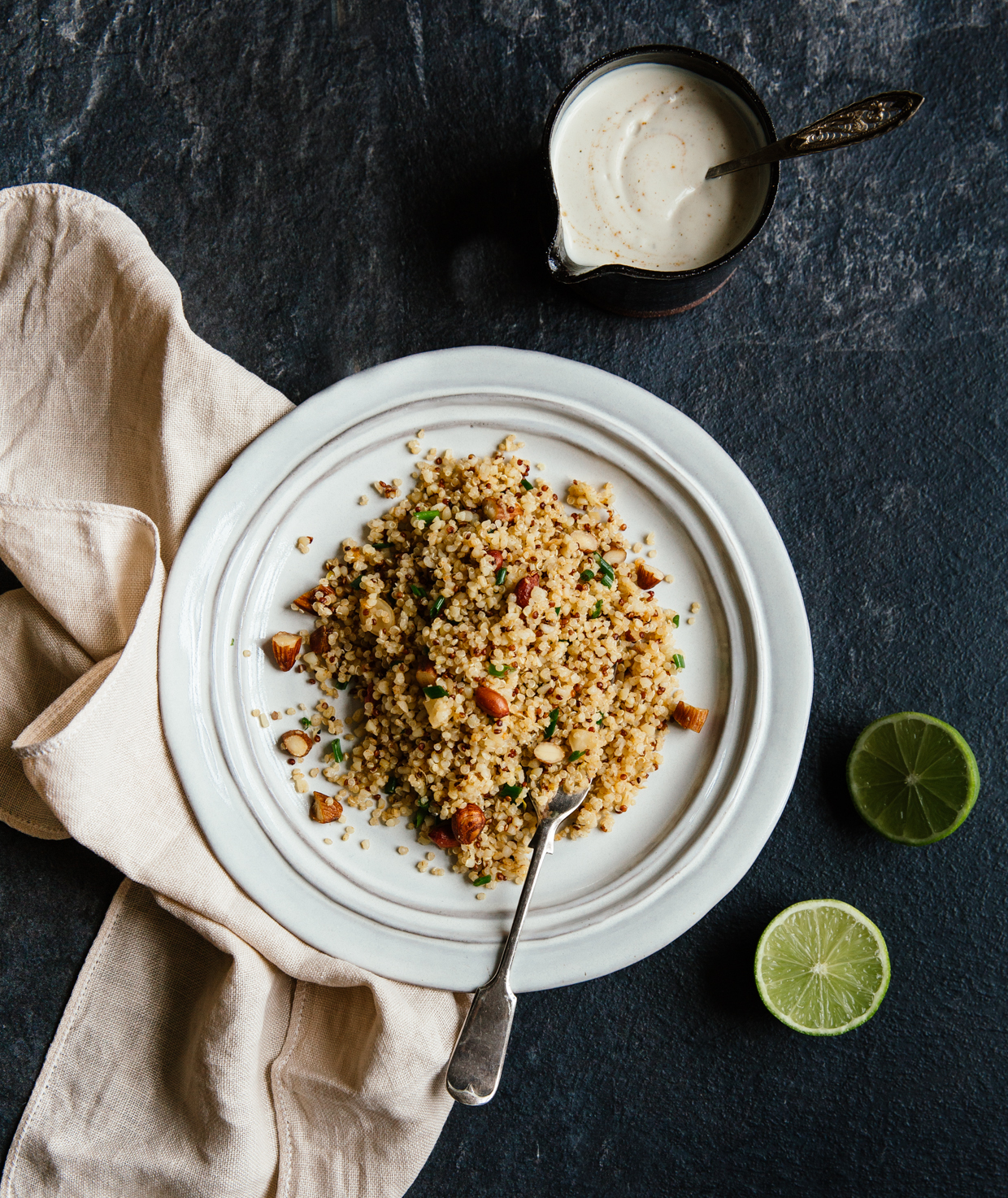 Ginger, lime & roasted nut quinoa