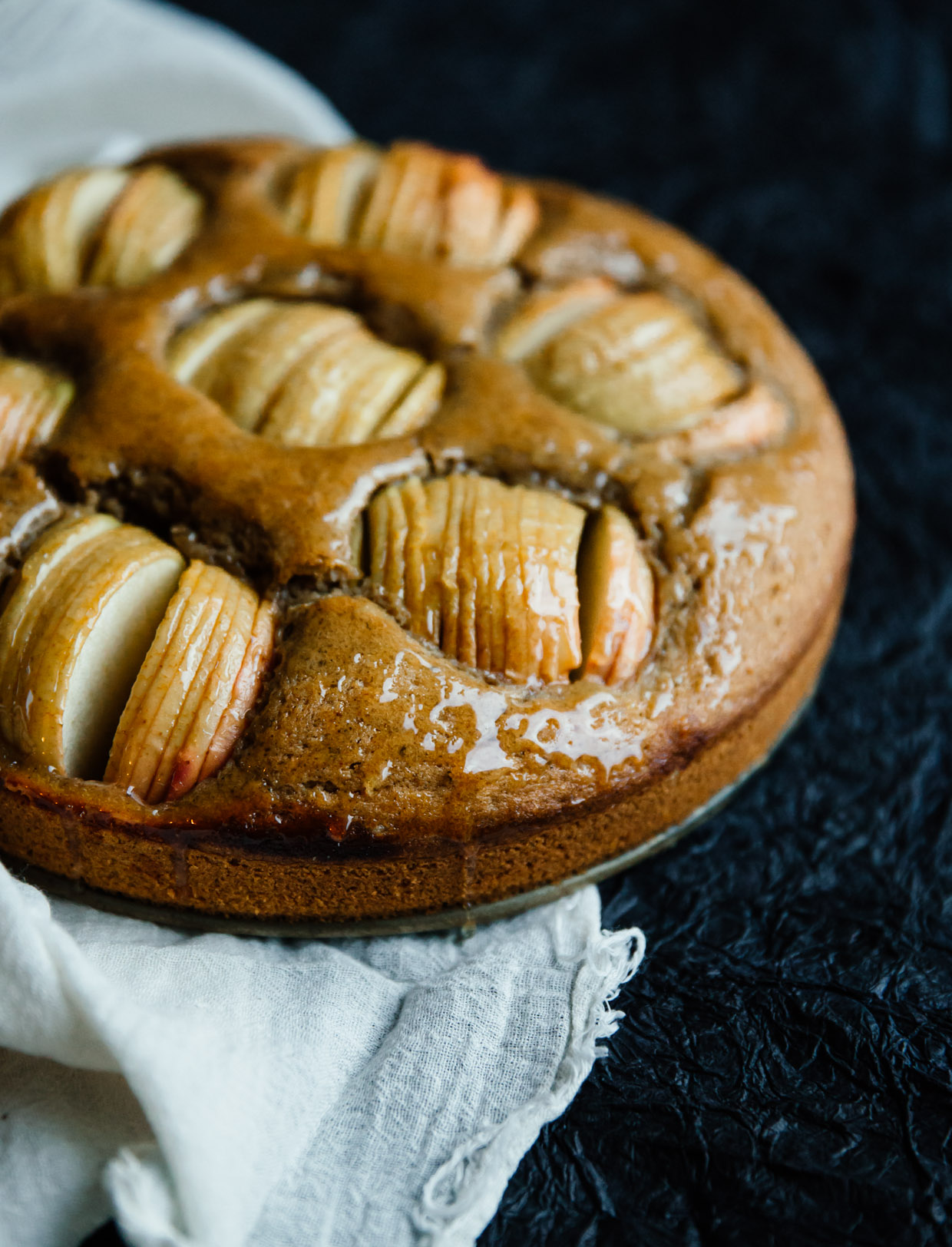 Brown butter & hazelnut apple cake