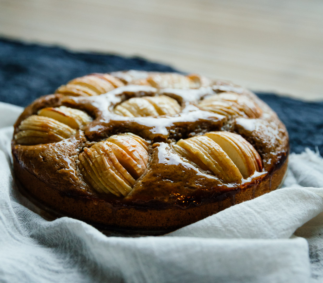 Brown butter & hazelnut apple cake