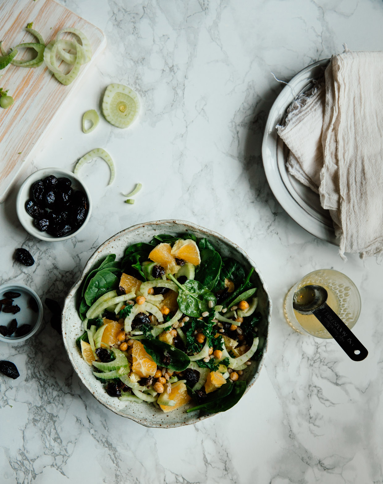 Barley salad with orange, fennel & black olives