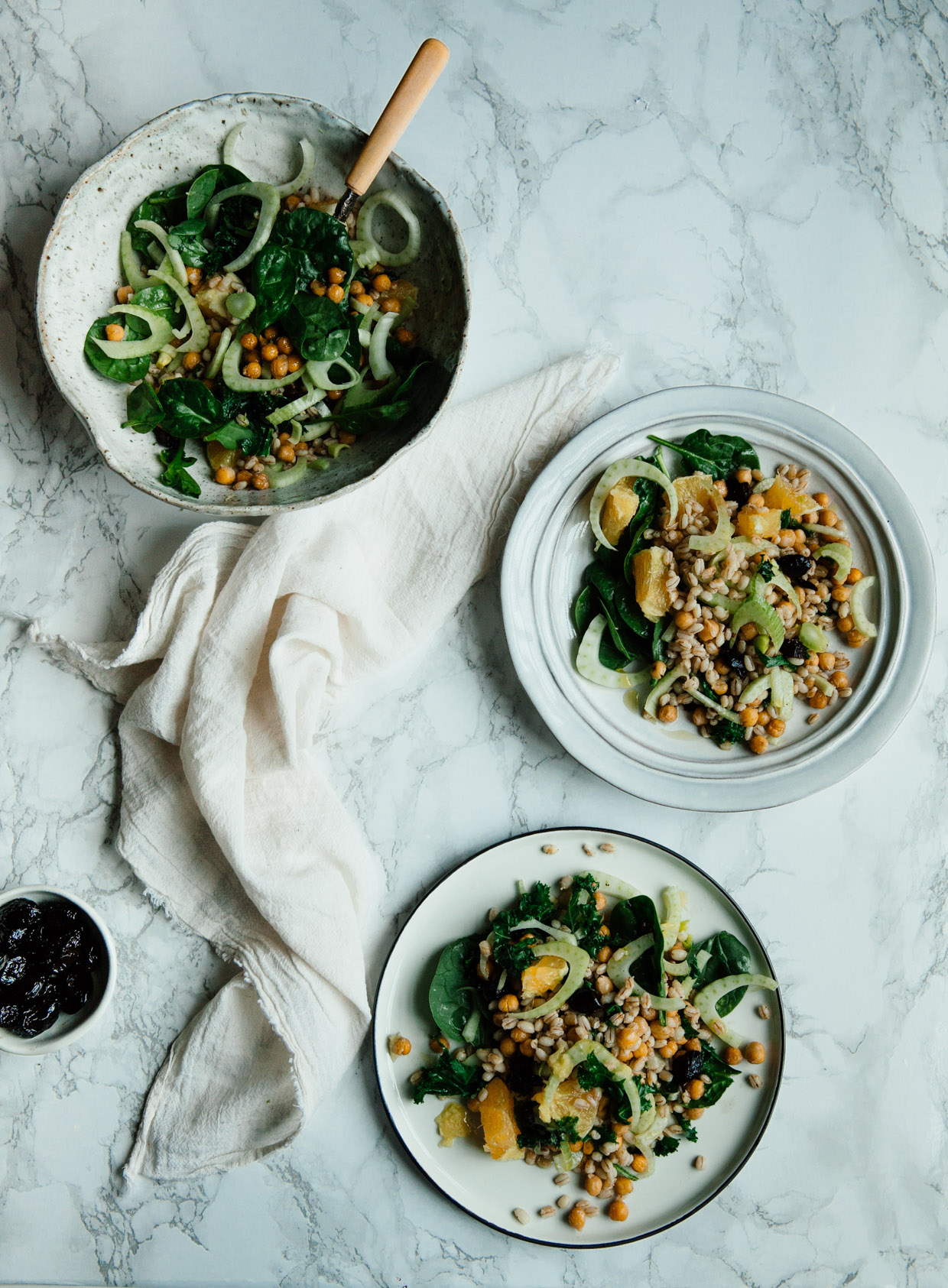 Barley salad with orange, fennel & black olives