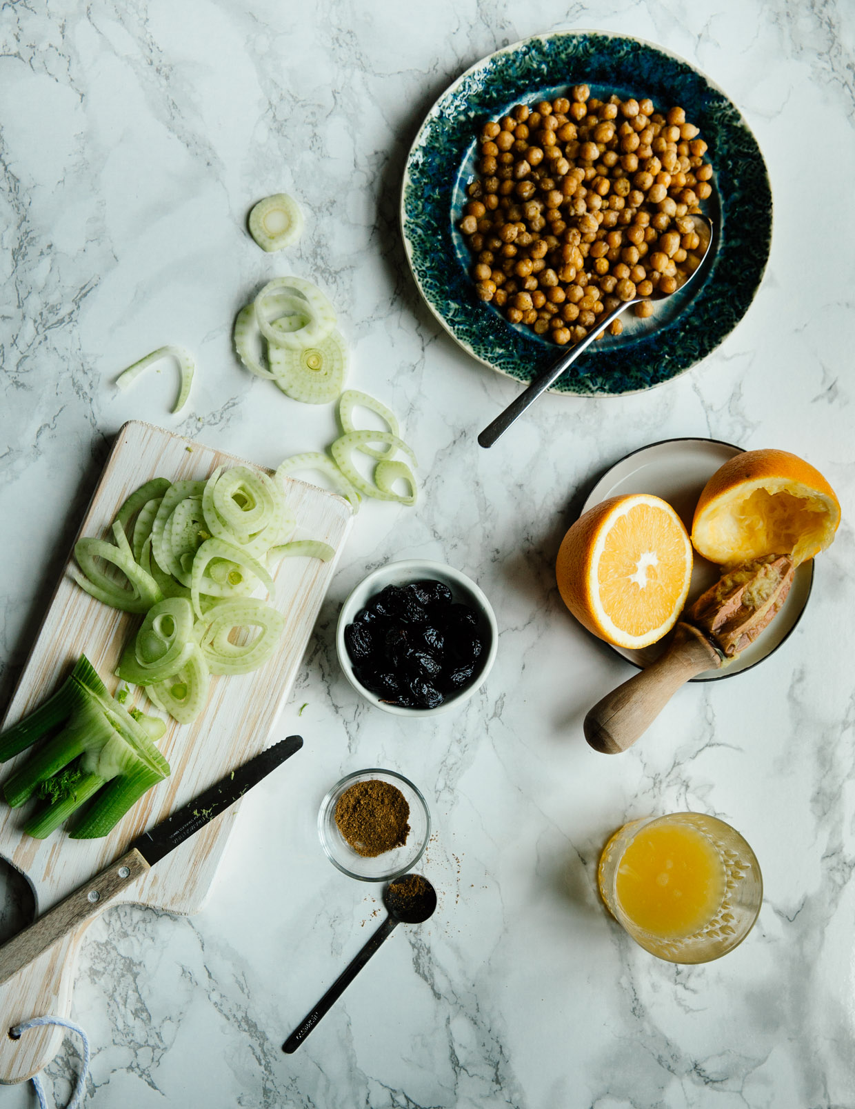 Barley salad with orange, fennel & black olives