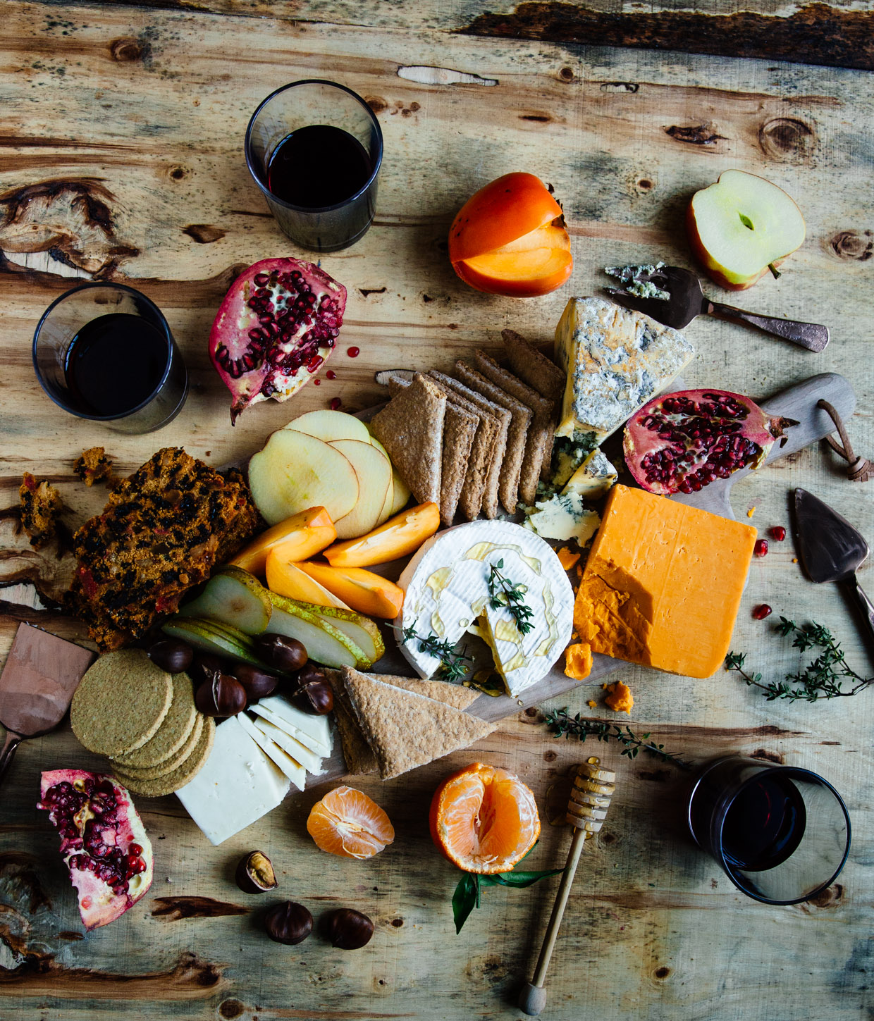 Winter cheese & fruit board