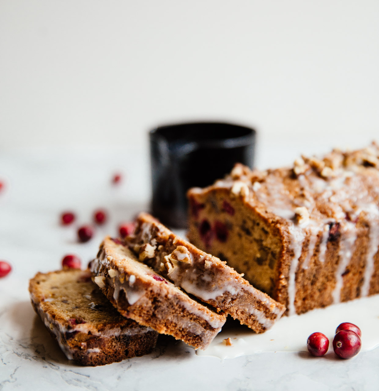 Cranberry, citrus & pecan brown butter cake