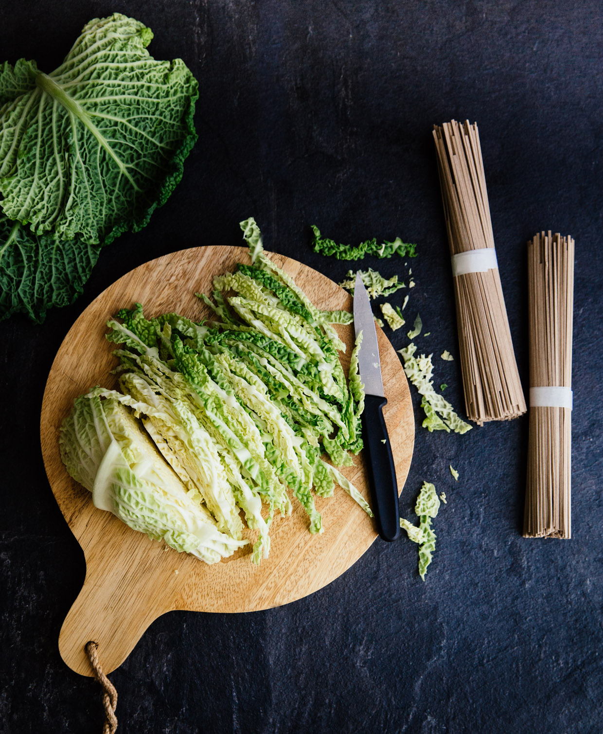 Spicy savoy cabbage & shiitake miso soup