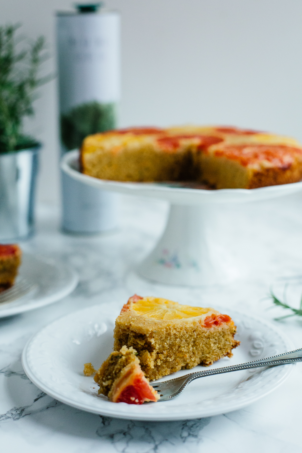 Citrus & rosemary olive oil polenta cake