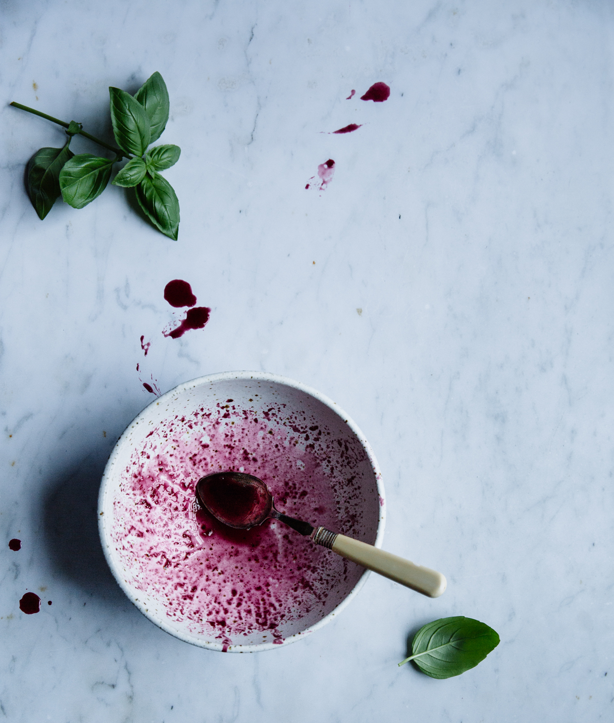 Blueberry, basil & lime yogurt cheesecake