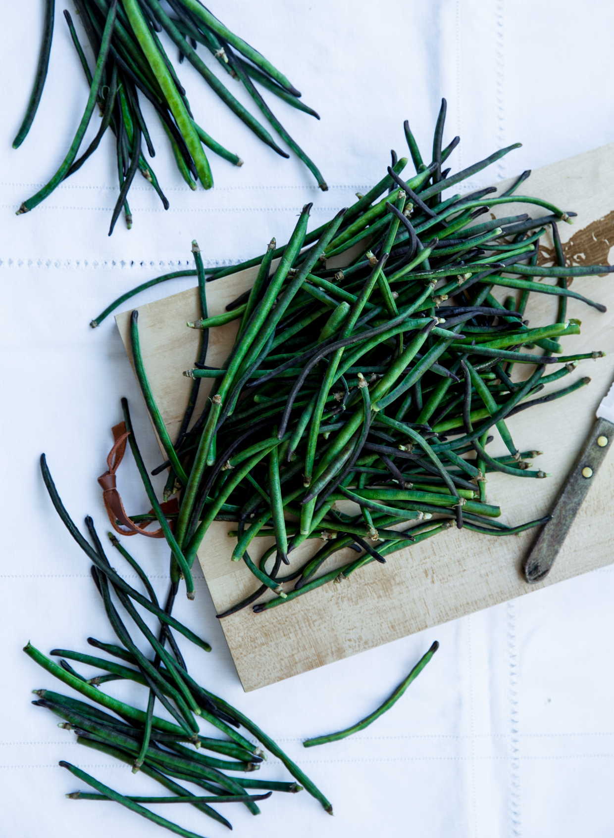 String beans with saffron, lemon & mustard vinaigrette